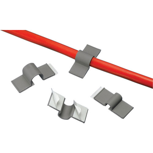 パンドウイット　固定具コードクリップ　ゴム系粘着テープ付き　グレー（１００個入）＿