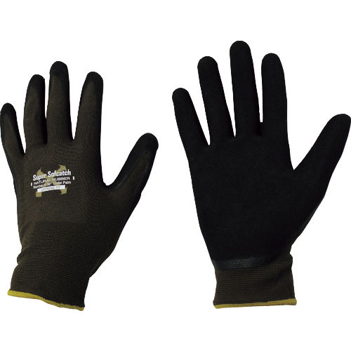 おたふく　天然ゴム背抜き手袋　ソフキャッチＥＸフィット　クレーターパーム　ブラウン　Ｌ＿