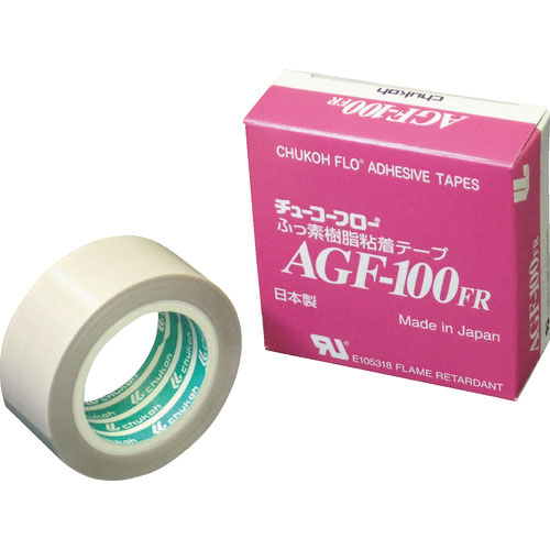 チューコーフロー　フッ素樹脂（テフロンＰＴＦＥ製）ガラスクロス粘着テープ　ＡＧＦー１００ＦＲ　０．３＿