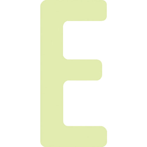 ＩＭ　非常用標識　中輝度蓄光カッテイング文字　英字　Ｅ　粘着シール　５０×２２ｍｍ＿