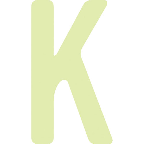 ＩＭ　非常用標識　中輝度蓄光カッテイング文字　英字　Ｋ　粘着シール　５０×２８ｍｍ＿