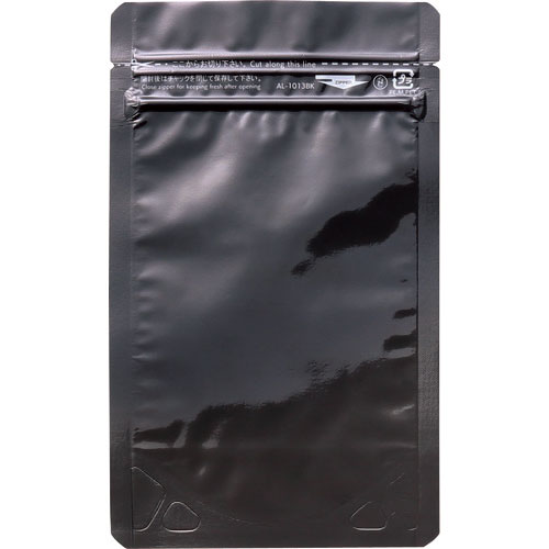 セイニチ　「ラミジップ」　アルミカラースタンドタイプ　黒　１３０×１００＋３０　（５０枚入）＿