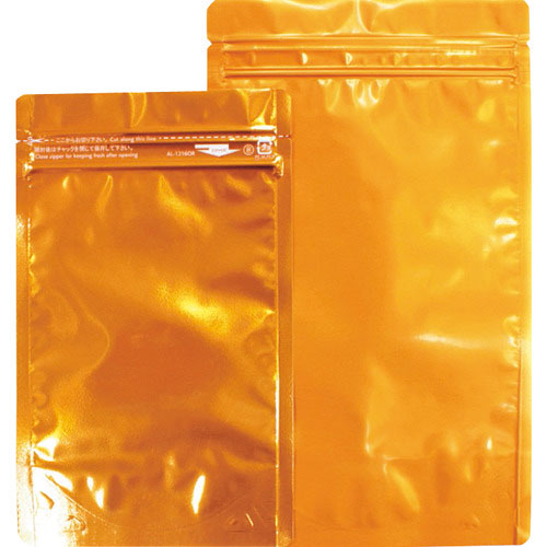 セイニチ　「ラミジップ」　アルミカラースタンドタイプ　橙　１６０×１２０＋３５　（５０枚入）＿