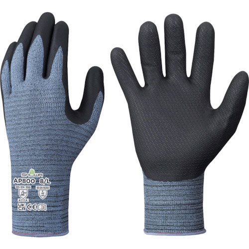 ショーワ　静電気対策手袋　ＡＰ８００　制電ニトリルパーム手袋　Ｓサイズ＿