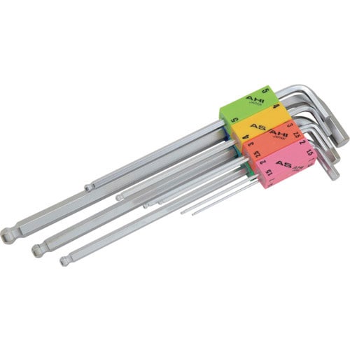 ＡＳＨ　ロングボールポイント六角棒レンチセット　連結ホルダー付９本組セット＿