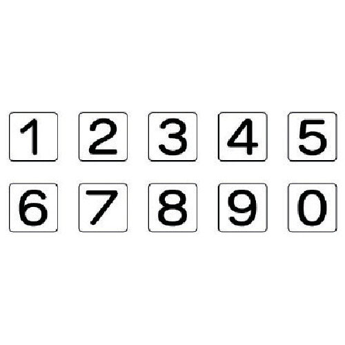 ユニット　配管ステッカー　数字１～０　各１（小）　４０×４０　１０枚組＿
