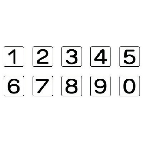 ユニット　配管ステッカー　数字１～０　各１（極小）　３０×３０　１０枚組＿