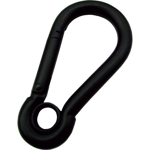水本　ステンレス　スナップフックＡ型（リング付）　黒色塗装　線径８ｍｍ　長さ８０ｍｍ＿