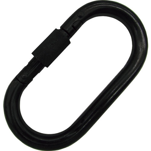 水本　ステンレス　カラビナ（環付）　黒色塗装　線径１０ｍｍ　長さ９０ｍｍ＿