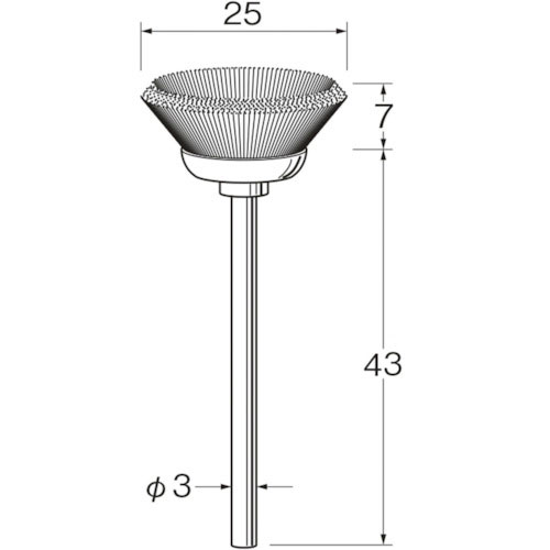 リューター　軸付ベベル型ブラシ＿