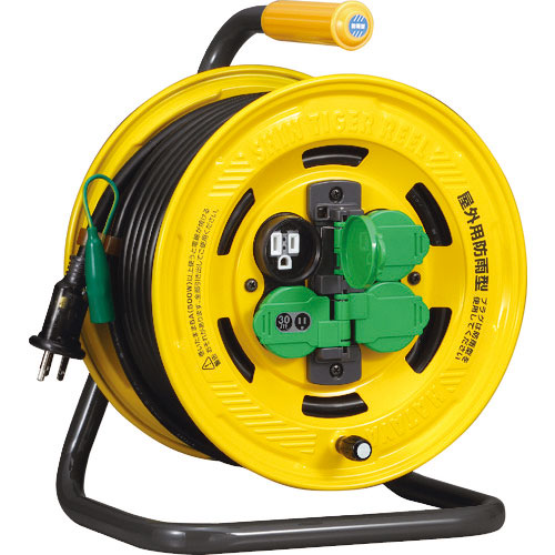 ハタヤ　シンタイガーレインボーリール　屋外用防雨型　漏電遮断器付＿