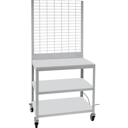 ＴＲＵＳＣＯ　スーパーラックデスク型メッシュパネル式　コンセント付　ウレタン車輪付＿