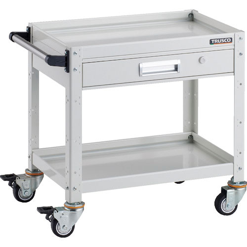 ＴＲＵＳＣＯ　ツールワゴン　バーディワゴン　６００Ｘ４００　引出付　ウレタン車輪　ホワイト＿