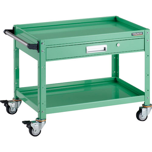 ＴＲＵＳＣＯ　ツールワゴン　バーディワゴン　７５０Ｘ５００　引出付　ウレタン車輪　ヤンググリーン＿