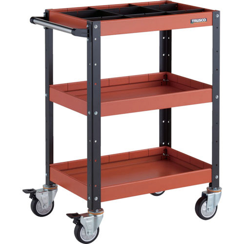 ＴＲＵＳＣＯ　ツールワゴン　バーディワゴン　６００Ｘ４００ＸＨ８８０　深３段　１段仕切板付　ウレタン＿