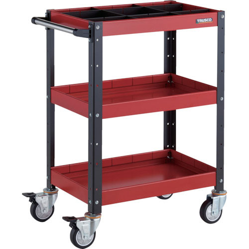 ＴＲＵＳＣＯ　ツールワゴン　バーディワゴン　６００Ｘ４００ＸＨ８８０　深３段　１段仕切板付　ウレタン＿