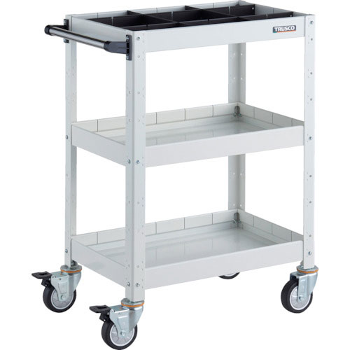 ＴＲＵＳＣＯ　ツールワゴン　バーディワゴン　６００Ｘ４００ＸＨ８８０　深３段　１段仕切板付　ウレタン＿