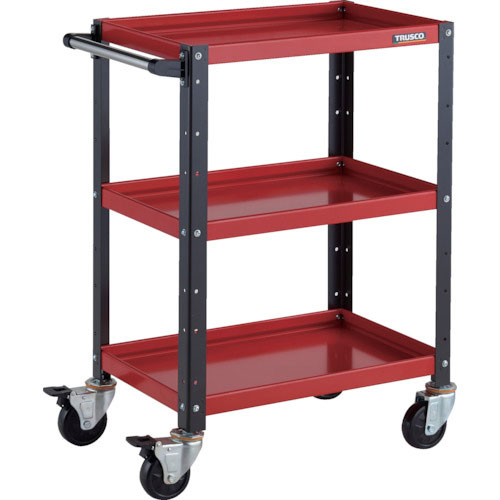 ＴＲＵＳＣＯ　ツールワゴン　バーディワゴン　６００Ｘ４００ＸＨ８８０　３段　レッド／ブラック＿