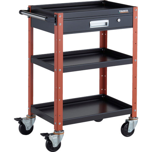 ＴＲＵＳＣＯ　ツールワゴン　バーディワゴン　６００Ｘ４００　引出付　ブラック／オレンジ＿