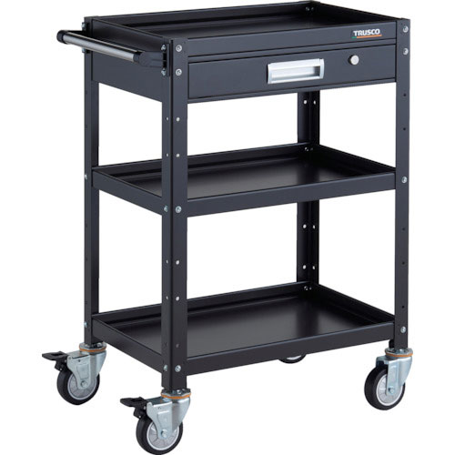 ＴＲＵＳＣＯ　ツールワゴン　バーディワゴン　６００Ｘ４００　引出付　ウレタン車輪　ブラック＿