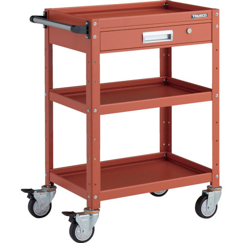 ＴＲＵＳＣＯ　ツールワゴン　バーディワゴン　６００Ｘ４００　引出付　ウレタン車輪　オレンジ＿