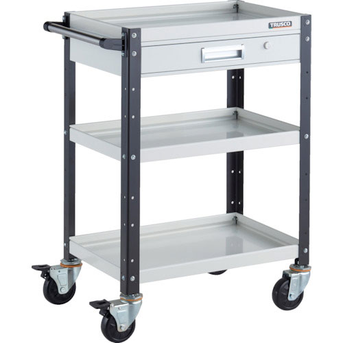 ＴＲＵＳＣＯ　ツールワゴン　バーディワゴン　６００Ｘ４００　引出付　ホワイト／ブラック＿