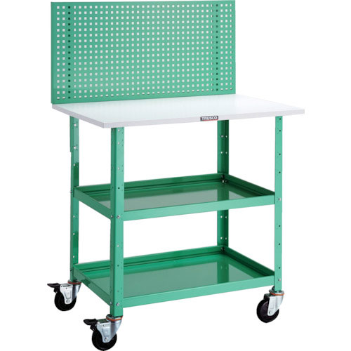 ＴＲＵＳＣＯ　ツールワゴン　バーディーワゴン　上部パンチングパネル　天板仕様　６００×４００×１３５＿