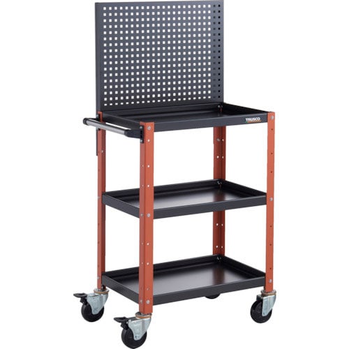 ＴＲＵＳＣＯ　ツールワゴン　バーディワゴン　上部パンチングパネル付　６００Ｘ４００Ｘ１３３０　ブラッ＿