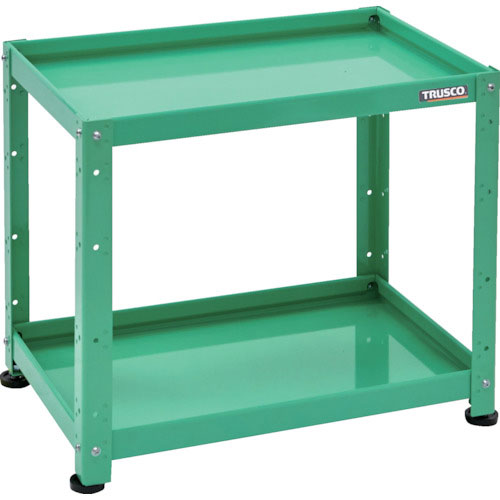 ＴＲＵＳＣＯ　小型ボルト式棚　バーディワゴンラック型　６００Ｘ４００　２段　ヤンググリーン＿