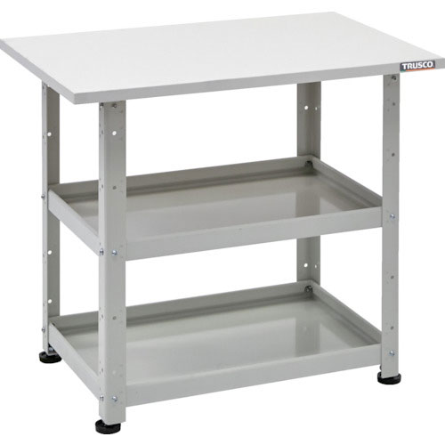 ＴＲＵＳＣＯ　小型ボルト式棚　バーディワゴンラック型　６００Ｘ４００　天板付　ホワイト＿