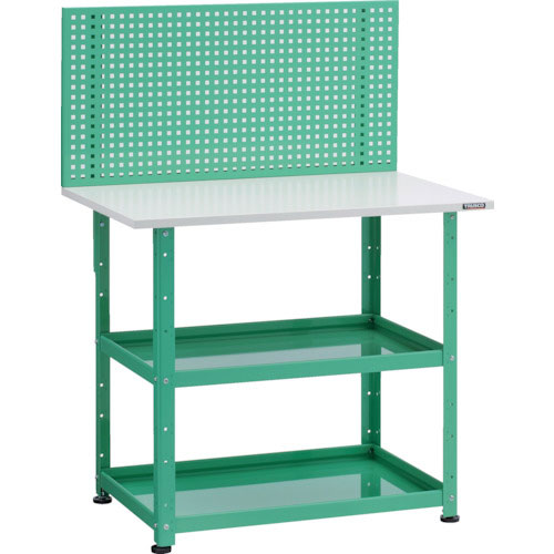 ＴＲＵＳＣＯ　小型ボルト式棚　バーディワゴンラック型　上部パンチングパネル　天板仕様　６００×４００＿