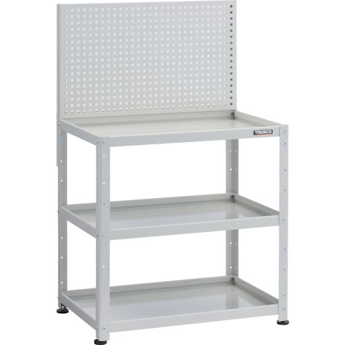ＴＲＵＳＣＯ　小型ボルト式棚　バーディワゴンラック型　上部パンチングパネル　７５０×５００×１３３０＿