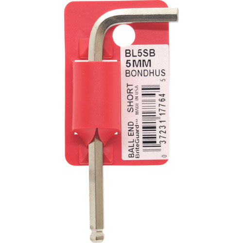 ボンダス　六角棒レンチ　ボールポイント・Ｌ－レンチ　ショート　めっき　対辺５ｍｍ　首下寸法２７ｍｍ　＿