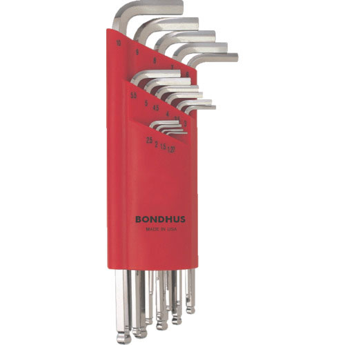 ボンダス　ボールポイント・Ｌ－レンチ　エクストラロング　セット１５本組（１．２７－１０ｍｍ）＿