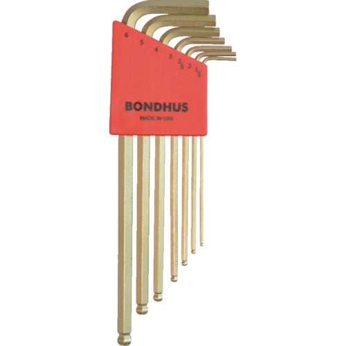 ボンダス　ボールポイント・Ｌ－レンチ　ロング　ゴールド　セット７本組（１．５－６ｍｍ）＿