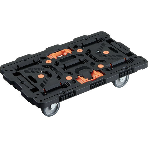 ＴＲＵＳＣＯ　連結式樹脂製平台車　ビートル　７００Ｘ４５０　自在３輪　とめたろう付＿