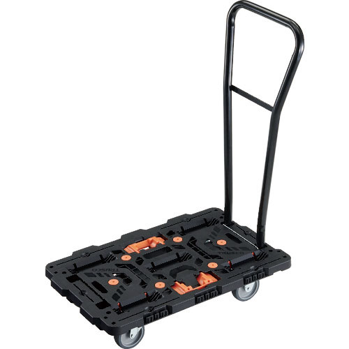 ＴＲＵＳＣＯ　連結式樹脂製平台車　ビートル　７００Ｘ４５０　自在３輪　脱着式ハンドル付　とめたろう付＿