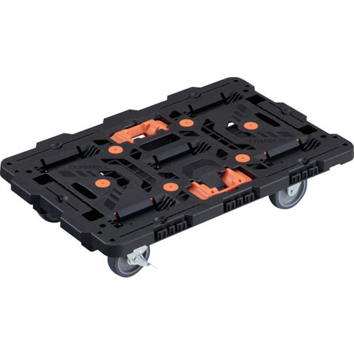 ＴＲＵＳＣＯ　連結式樹脂製平台車　ビートル　７００Ｘ４５０　自在３輪　内２輪ストッパー付　とめたろう＿