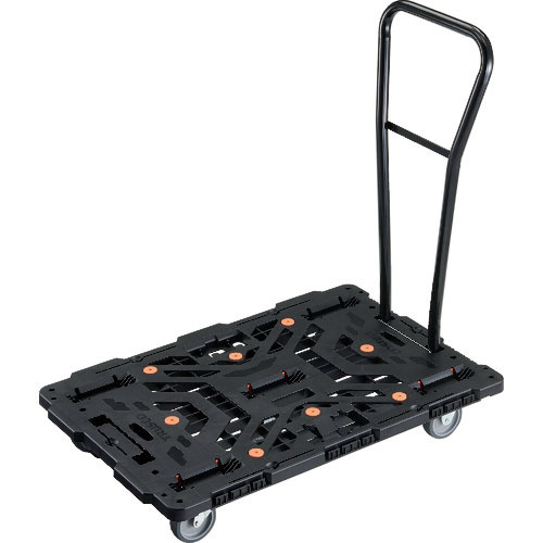 ＴＲＵＳＣＯ　連結式樹脂製平台車　ビートル　９００Ｘ６００　自在３輪　脱着式ハンドル付＿