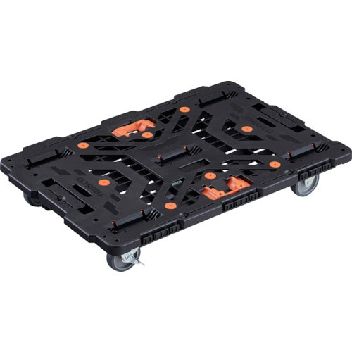 ＴＲＵＳＣＯ　連結式樹脂製平台車　ビートル　９００Ｘ６００　自在３輪　内２輪ストッパー付　とめたろう＿