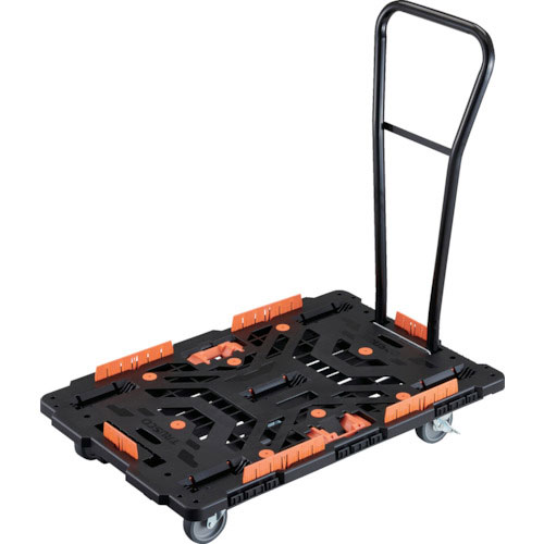 ＴＲＵＳＣＯ　連結式樹脂製平台車　ビートル　９００Ｘ６００　自在５輪　内２輪ストッパー付　脱着式ハン＿