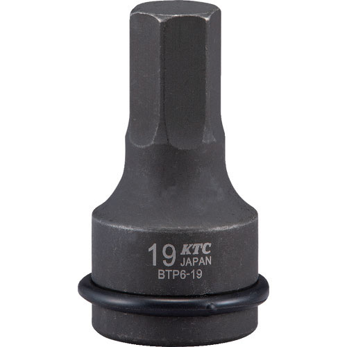 ＫＴＣ　１９．０ｓｑ．　インパクトレンチ用ヘキサゴンレンチ　対辺寸法１７ｍｍ　全長７５ｍｍ＿