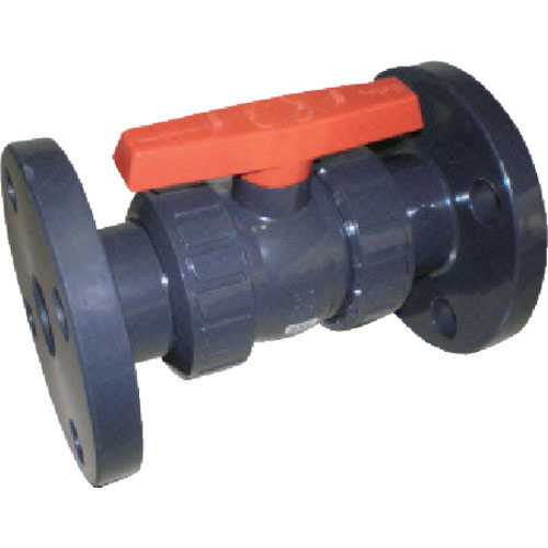 エスロン　塩ビ製ボールバルブ　フランジ式　本体ＰＶＣ　ＯリングＥＰＤＭ　３２　長さ１９０ｍｍ×高さ７＿