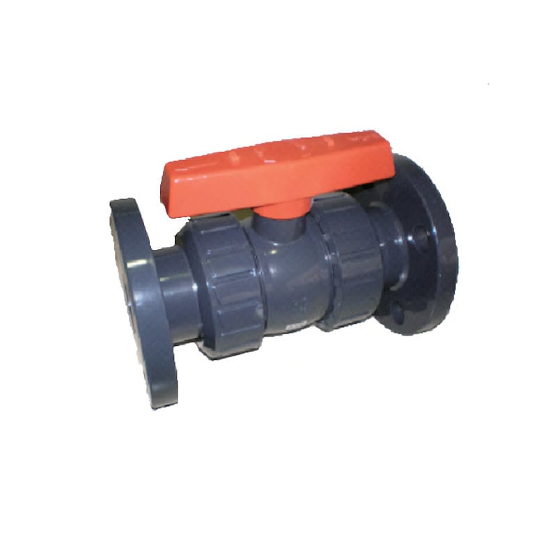 エスロン　塩ビ製ボールバルブ　フランジ式　本体ＰＶＣ　ＯリングＥＰＤＭ　４０　長さ２１２ｍｍ×高さ１＿