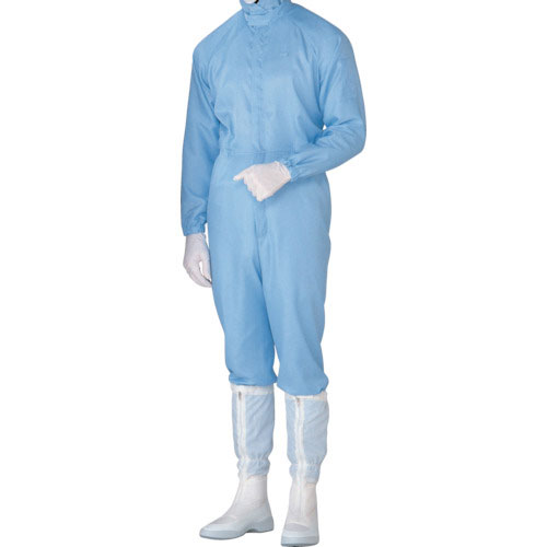 ミドリ安全　立体裁断構造超静電クリーンウェア　ブルー　Ｌ＿