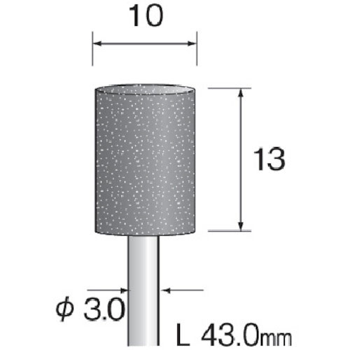 ミニモ　グレー砥石　Ａ／ＷＡ＃６０　φ１０　（１０本入）＿