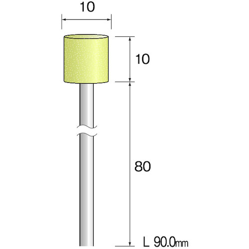 ミニモ　ロングシャフトイエロー砥石　ＷＡ＃１２０　φ１０　（１０本入）＿