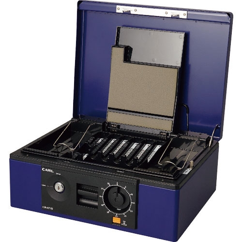 カール　手提げ金庫　キャッシュボックス　ＣＢ－８７７０　ブルー　Ａ４サイズ＿