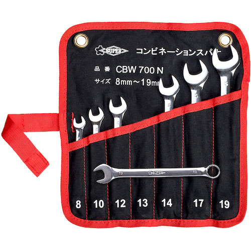 スーパー　コンビネーションスパナセット　セット内容：８／１０／１２／１３／１４／１７／１９ｍｍ＿