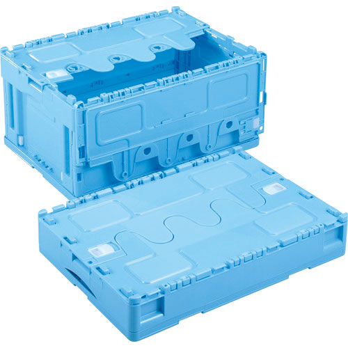 リス　抜き取り防止機能付き折りたたみコンテナ　６２７６８７　ＣＦＳ３２ＮＲブルー＿